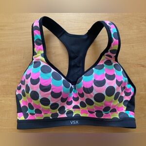 Victoria’s Secret sports bra. 34C. Pink Polka dots! Excellent condition.